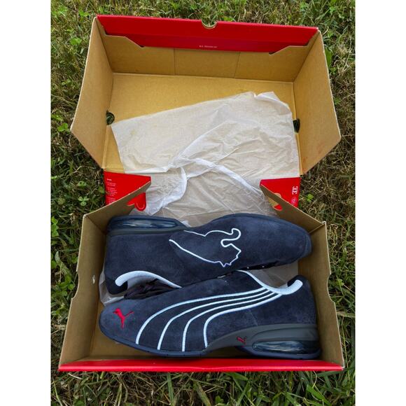 PUMA Cell Jago Suede Navy Red White Dandelion Men’s Running Shoes 184709-03 - Picture 6 of 7